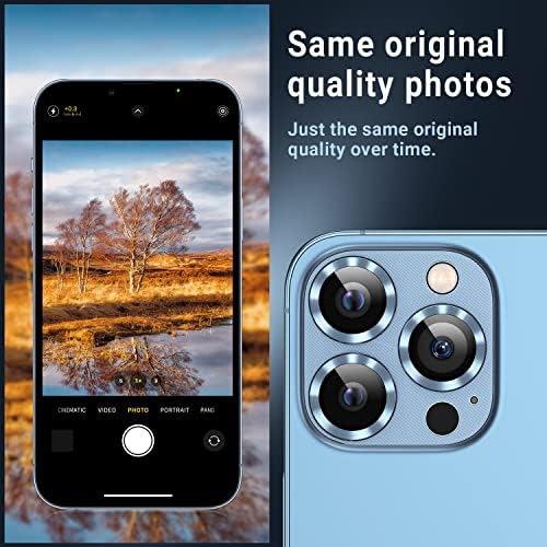 מרחוק [2 חבילה] מגן עדשת מצלמה תואם לאייפון 13 Pro & iPhone 13 Pro Max 6.7 , סרט עדשת מתכת אלומיניום תלת מימדי,